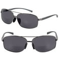 thumbnail image 1 of 2 Pair of "The Navigator" Lightweight Rectangular Aviator Metal Frame Bifocal Sunglasses - 2.50, 1 of 4