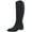 Black, variant on Womens Brown Hardware Trim Stretch Gore Cushioned Comfort Bexleyy Round Toe Block Heel Zip-Up Leather Riding Boot 7 M WC
