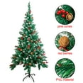 thumbnail image 3 of Keylever 4ft Snow Flocked Hinged PVC Artificial Christmas Tree w/Pine Cones & Red Berries, 3 of 8