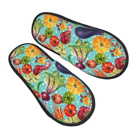 

House Slippers for Women Men - Vegetable (2) Soft House Shoes Fuzzy Slippers Lightweight Slip-On Cozy House Slippers for Woman Indoor Outdoor