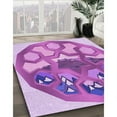 thumbnail image 3 of Ahgly Company Machine Washable Indoor Square Transitional Pastel Purple Pink Area Rugs, 8' Square, 3 of 7
