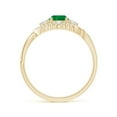 thumbnail image 2 of Angara Natural 0.45 Ct. Emerald with Diamond Vintage Inspired Ring in 14K Yellow Gold for Women (Ring Size: 3.5), 2 of 10