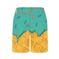 thumbnail image 6 of Crunowin Boys Summer Shorts Ice Cream Print Elastic Waist Lightweight Beach Shorts Green Size 14, 6 of 6