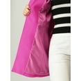 thumbnail image 6 of INSPIRE CHIC Women's Classic Notched Lapel Long Sleeves Long Overcoat M Fuchsia, 6 of 8