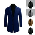 thumbnail image 5 of Winter Jackets for Men, Fall/winter New Style Plus Cotton Solid Color Woolen Lapel Overcoat Jacket, 5 of 6