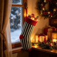 thumbnail image 5 of Christmas Stocking Stripe Knitted Contrast Cuff Polyester for Family Holiday Fireplace Mantel Tree Wall Stair Christmas Party Decorations by MPOISVA, 5 of 6