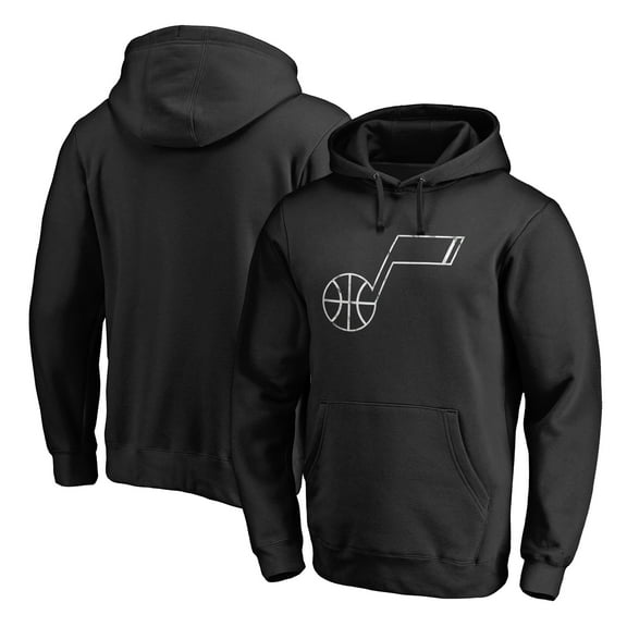 Men's Black Utah Jazz Marble Logo Pullover Hoodie