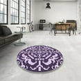 thumbnail image 4 of Ahgly Company Machine Washable Indoor Square Transitional Dark Purple Area Rugs, 6' Square, 4 of 7