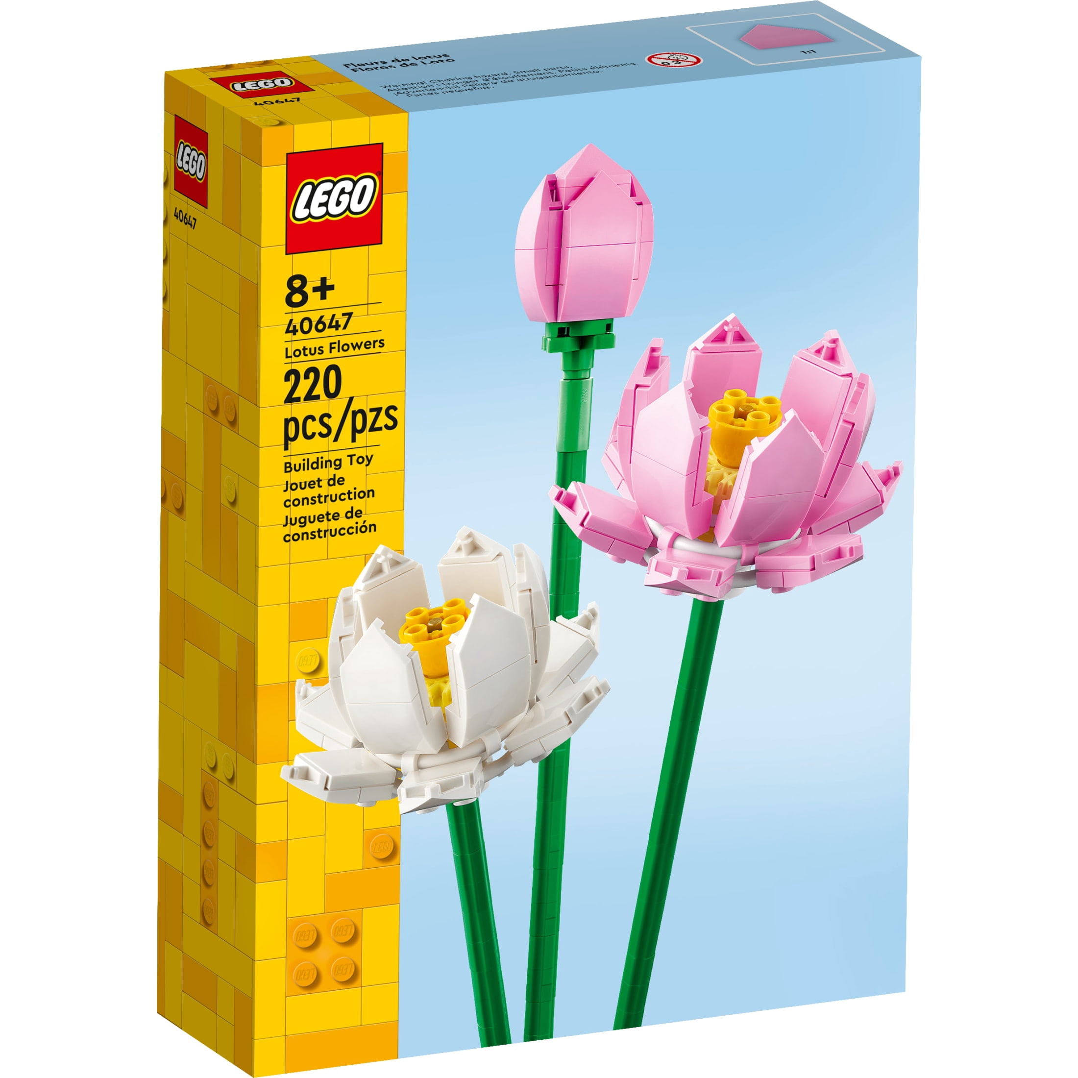 LEGO Lotus Flowers Building Kit, Artificial Flowers for Decoration, Family Gift Idea, Aesthetic Room Décor for Kids, Building Toy for Girls and Boys Ages 8 and Up, 40647