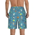 thumbnail image 3 of KLL Teeth Cosmonaut Men's Casual Summer Beach Shorts Hawaiian Shorts with Pockets-Large, 3 of 5
