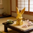 thumbnail image 4 of HCBY Gold Bunny Easter Statue,7.87in Resin Rabbit Figurine,3D Printed Thinking Bunny,For Spring Home Living Room Bedroom Decor, 4 of 5