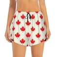 thumbnail image 2 of Salouo Happy Canada Day Print Women's 2 in 1 Running Shorts Double-Layer Shorts Athletic Workout Gym Yoga Shorts Running Shorts for Women-X-Large, 2 of 7