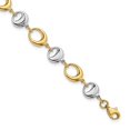 thumbnail image 1 of Diamond2Deal 14K Bracelet à Maillons Bicolore en Or 7.75 Pouces pour Femmes, 1 of 4