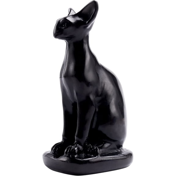 Holzlrgus Sphynx Cat Quartz Healing Crystal Statue Figurine 3 Inch Hairless Cat Figure Natural Healing Crystal Carved Cat Gemstone Stone for Home Tabletop Decor Birthday GiftObsidian