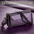 thumbnail image 5 of Compatible with Samsung Galaxy Z Fold 5 Rugged PU Leather Wallet Case, Card Slots Zipper Pocket Lanyard Crossbody Strap Kickstand RFID Blocking Full Body Protection Cover for Galaxy Z Fold 5, Purple, 5 of 10