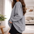 thumbnail image 5 of UDAUDU Womens Oversized Sweatshirts Hoodies Fleece Crewneck Comfortable Sweaters Casual Tops 2026 Fall Fashion Outfits Winter Clothes Dark Gray XL, 5 of 9
