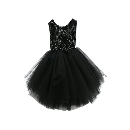 

ZIYIXIN Toddler Baby Girls Bow Sequin Princess Dress Mesh Stitching Birthday Party Tutu Gown Dresses