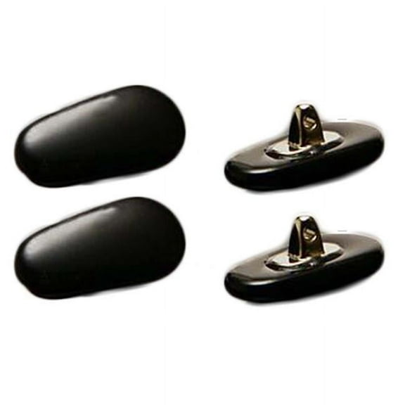 Panda Superstore PS-HEA901590-DORIS01166-RP Resin Eyeglass Screw-in Glasses Jade-Like for Eyewear Repair Nose Pads, Black - 2 Pair