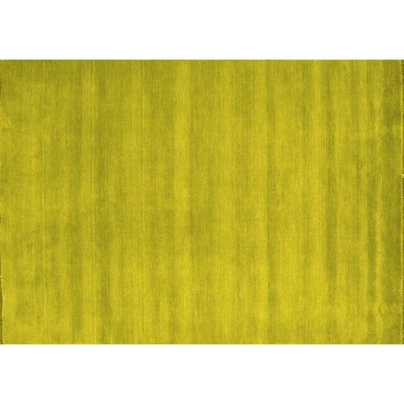 Ahgly Company Indoor Rectangle Abstract Yellow Contemporary Area Rugs, 5' x 7'