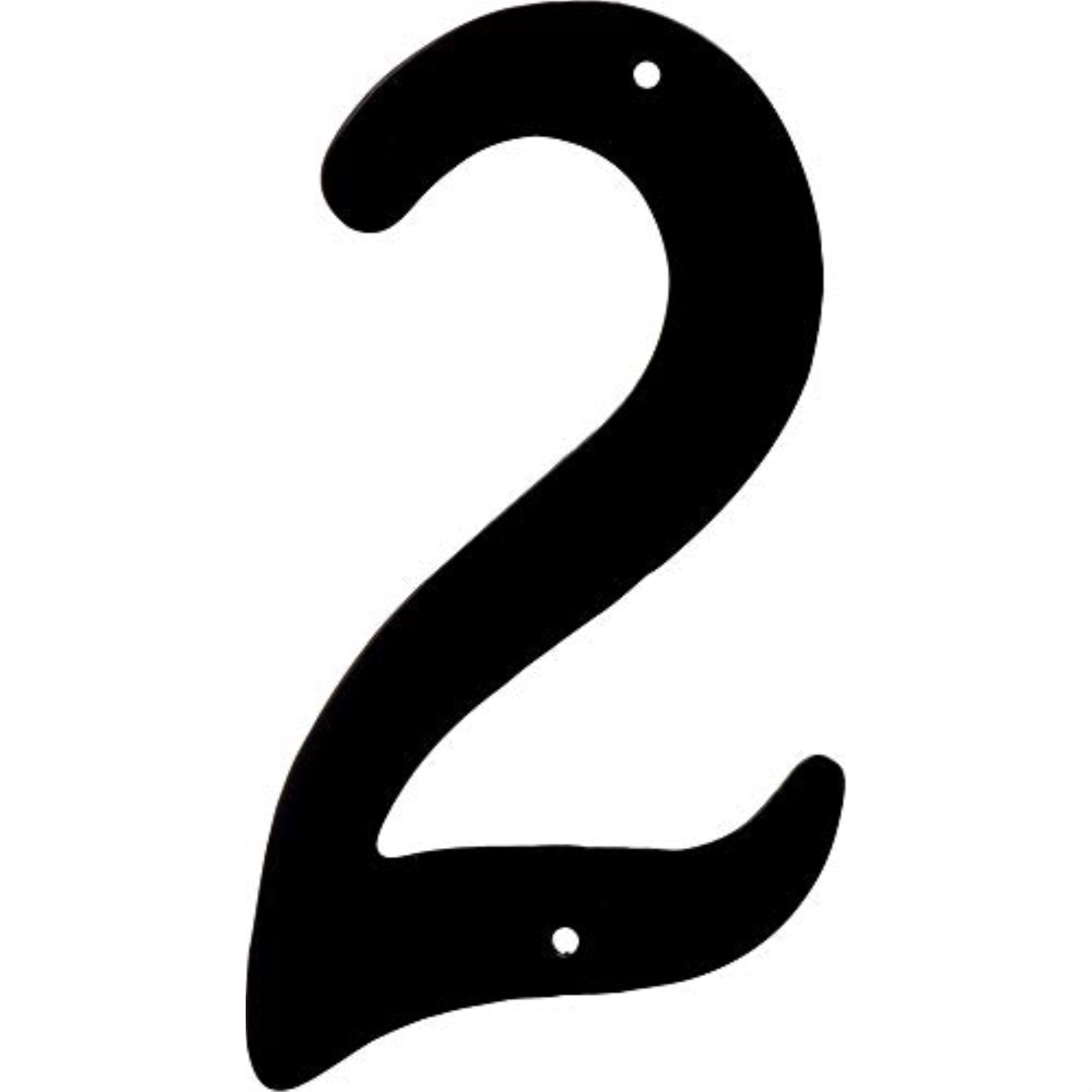 HIllman 841620 4-Inch Nail-On Black Die Cast Aluminum, House Number 2