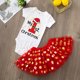 thumbnail image 3 of Mi primer mono rojo para niña recién nacida de Navidad, mono informal de manga corta para niña pequeña, vestidos de pastel, los mejores regalos de Navidad, 3 of 5
