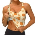 thumbnail image 3 of Zufioo Autumn Leaves And Pumpkins Print Women's Sports Vest, U-shaped Removable Chest Pad Sports Backless Top, Suitable for Fitness and Bodybuilding, Leisure and Daily Life-Medium, 3 of 8