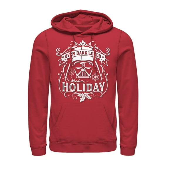 Men's Star Wars Christmas Dark Lord Holiday  Pull Over Hoodie Red Small