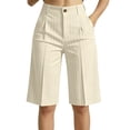 thumbnail image 2 of jjayotai Shorts for Women High Waist Pleated Shorts Wide Leg Loose Fitted Striped Short Summer Business Casual Shorts with Pockets, 2 of 6