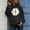 Black, variant on Up to 50% off Botrong Autumn Winter Ladies Long-Sleeved Pullover Print Round Neck Hooded Sweatshirt Gifts for Family