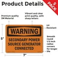 thumbnail image 2 of Secondary Power Source Generator Connected OSHA WARNING Vinyl Decal Label 7 Inch x 5 Inch - 5 Pack, 2 of 6