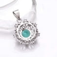 thumbnail image 2 of Apatite, Cubic Zirconia 925 Silver Platinum Plated Pendant 1.00" P78622, Apatite Pendant, Gift For Her, Round Pendant, Cyan Pendant, 2 of 2