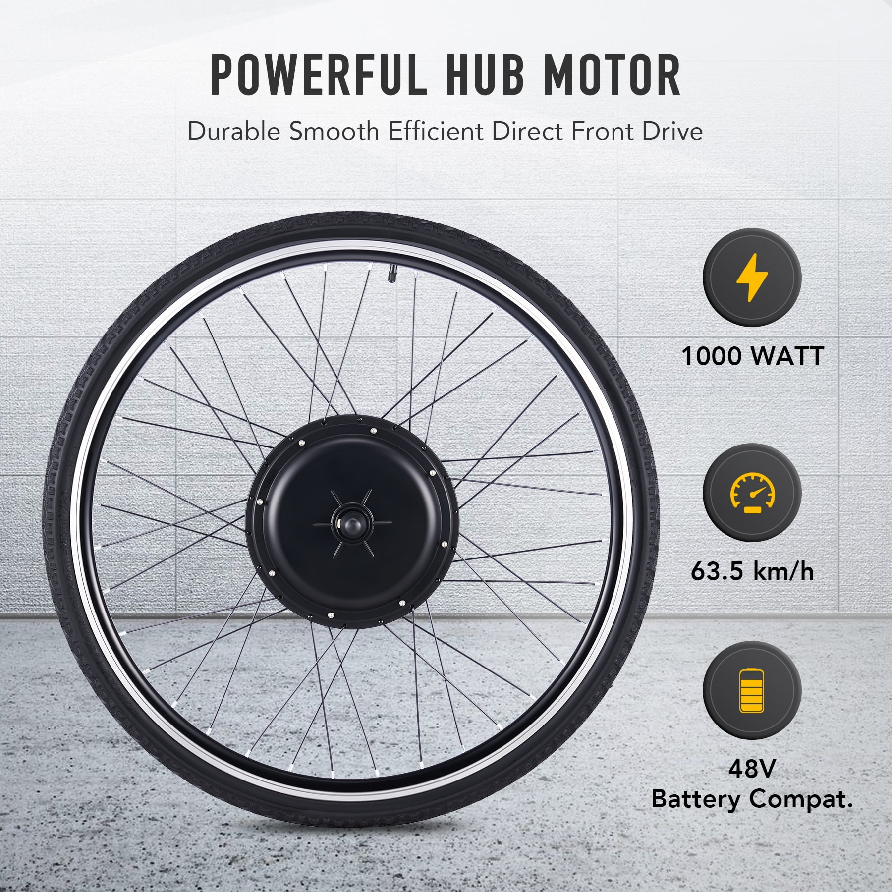 Electric Bike Conversion Kit 28 Front Wheel 1000W Hub Motor LCD eBike DIY Set Without Battery Charger Walmart