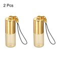 thumbnail image 3 of Unique Bargains 3mL Bouteilles à Rouleaux, 2 Boules en Verre d'Huile Essentielle avec Couvercle Doré Bouchon Réutilisable, Jaune, 3 of 5