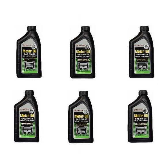 Toyota Full Synthetic Motor Oils 0W - 20, 1 Quart (6 pack)