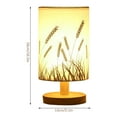 thumbnail image 3 of Xiyztok Touch Lamps for Bedside Table,Small Linen Table Lamps for Bedroom,Living Room,Dorm,Kids Room, Wood Round Flaxen Fabric Shade, 3 of 7