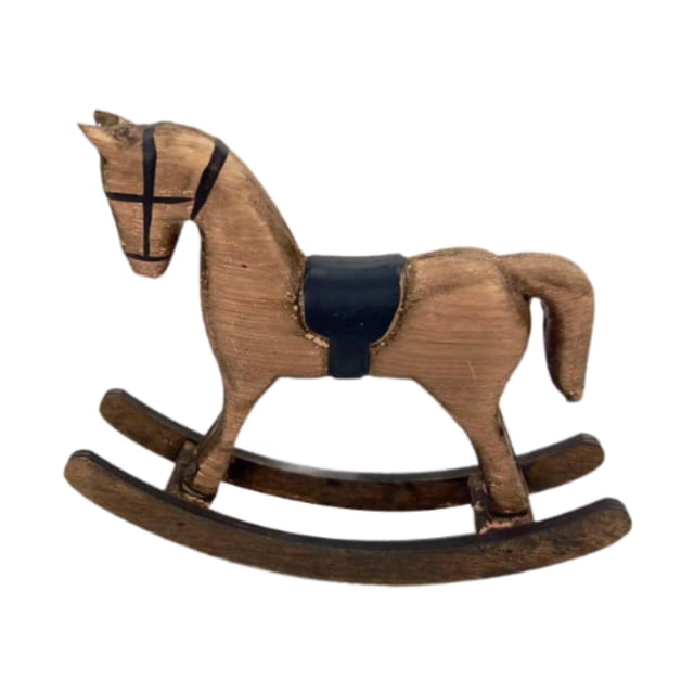 Figura de caballo mecedor, estatua decorativa, adorno de mesa, escultura animal para Marrón