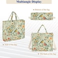 thumbnail image 6 of FORMRS Womens Corduroy Tote Bag Crossbody Shoulder Handbag with Pocket, Green Floral Pattern, 6 of 7