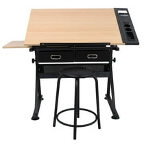 Zeny Height Adjustable Drafting Draft Desk Drawing Table Desk