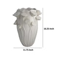 thumbnail image 3 of Benjara Ro Decorative Vase, Textured Lotus Accents, White Ceramic 16 Inch, 3 of 6