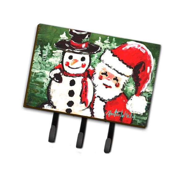 Carolines Treasures MW1167TH68 Friends Snowman and Santa Claus Leash or Key Holder Triple multicolor