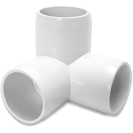 2 pcs 3/4 Inch PVC Tee Fitting – 3-Way 90° Elbow Connector, White Furniture Grade SCH 40 for DIY & Plumbing Projects