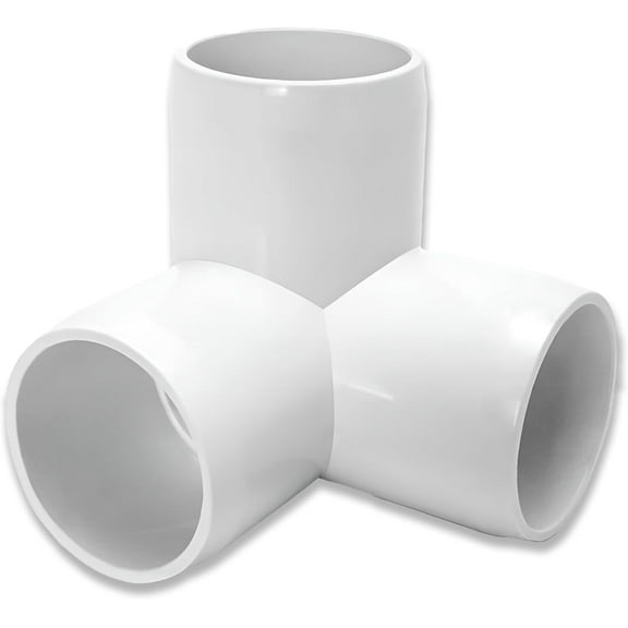 2 pcs 3/4 Inch PVC Tee Fitting – 3-Way 90° Elbow Connector, White Furniture Grade SCH 40 for DIY & Plumbing Projects