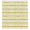 thumbnail image 3 of Geometric Shower Curtain, Horizontally Echeloned Design Unbalanced Chevron Style Zigzag Pattern, Fabric Bathroom Set with Hooks, 69W X 84L Inches Extra Long, Pale Coffee and White, by Ambesonne, 3 of 3