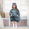 thumbnail image 7 of FORMRS Wearable Blanket Hoodie with Sleeves for Kids Cozy Flannel Sweatshirt, Watercolor Sky Pattern, 7 of 7