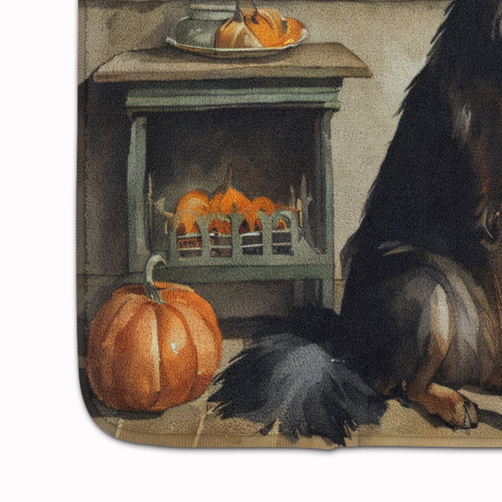Carolines Treasures DAC1736RUG 19 x 27 in. Unisex Belgian Tervuren Fall Kitchen Pumpkins Memory Foam Kitchen Mat