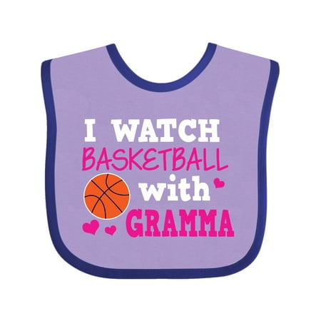 

Inktastic I Watch Basketball with Gramma Gift Baby Girl Bib