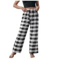 thumbnail image 3 of GXWEA Boys Pajamas Pajamas Boys Size 10-12 Boys Pajama Pants - Soft Micro Fleece Pj Bottoms For Kids, Printed Plaid Design Black 7-8 Years, 3 of 9