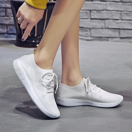 

Tangnade women shoes Leisure Women s Outdoor Mesh Lace Up Sports Shoes Run Breathable Shoes Sneakers White 37