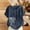 01 Navy, variant on YueHuiYing Women's Fashion Casual Floral Print Short Sleeve Cotton-Linen Blend Button-Up Short Sleeve Crew Neck Top/Shirt