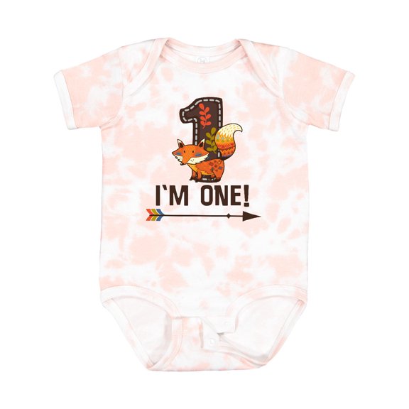 Inktastic 1st Birthday Fox 1 Year Old Boys or Girls Baby Bodysuit